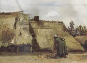 Vincent Van Gogh Cottage with Woman Digging (nn04) china oil painting artist